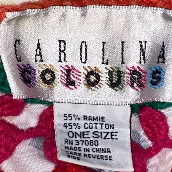 VTG BOHO SWEATER Open Crochet Bead Embellished HIPPIE - Picture 4 of 4